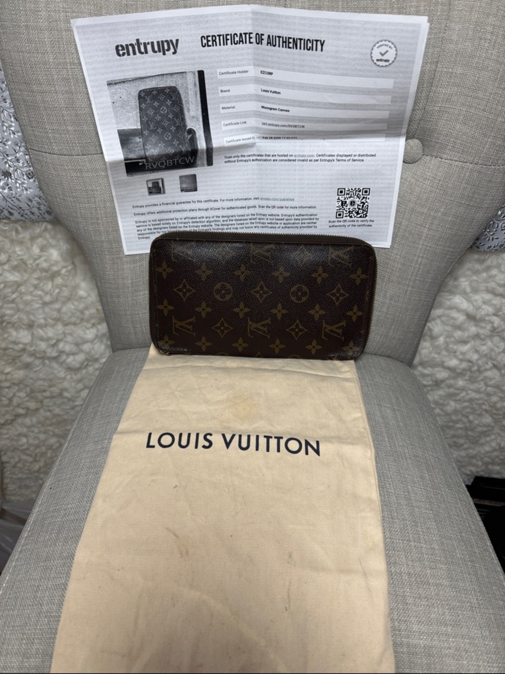 Louis Vuitton Brown Monogram Zip-Around Wallet